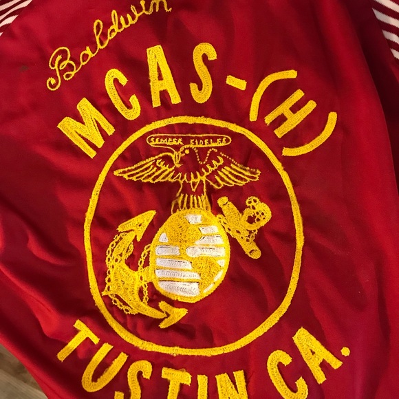 Men Retro Sport Jersey Original US Marine Corps Bowling Shirt 70’s Viet Nam Era - Picture 2 of 8